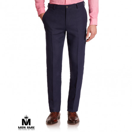 Men Regular Trouser in Purple Blue